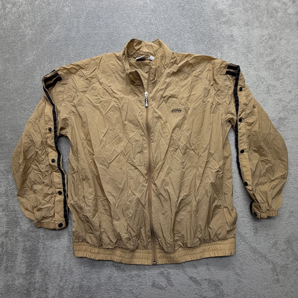 Adidas Originals R.Y.V. Jacket Womens Large Khaki‎ Track Windbreaker Full Zip